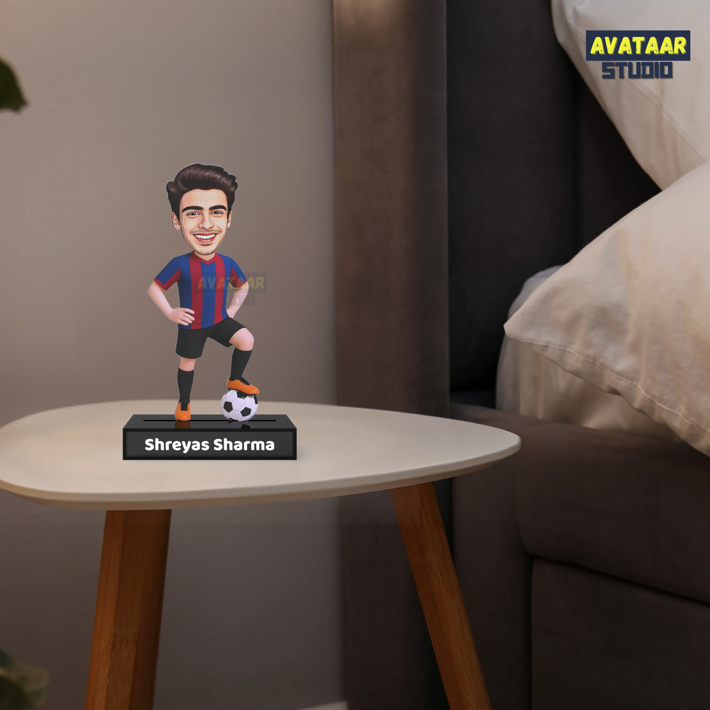 Personalized Footballer Caricature Avataar Stand – Personalized Premium Acrylic Gift with Name