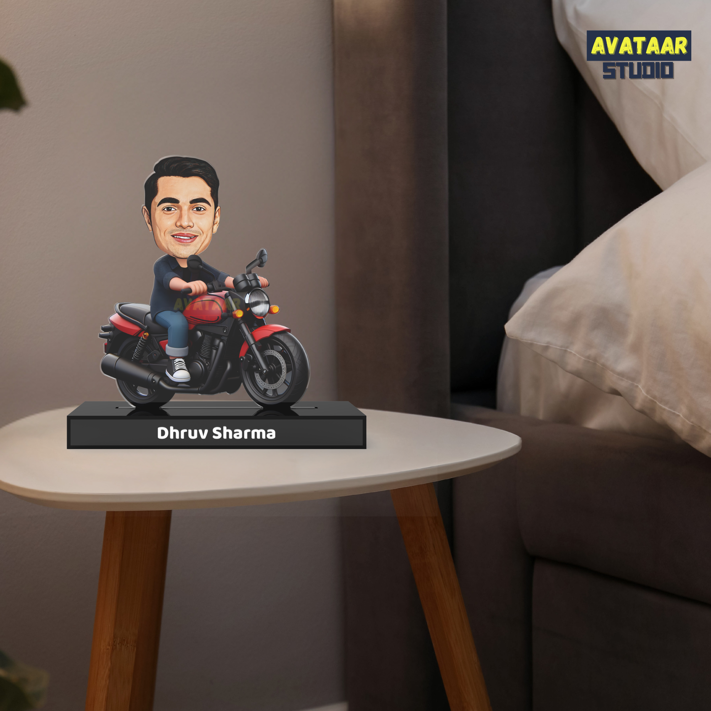 Custom Motorcycle Rider Avatar Standee with Name - Personalized Biker Acrylic Stand