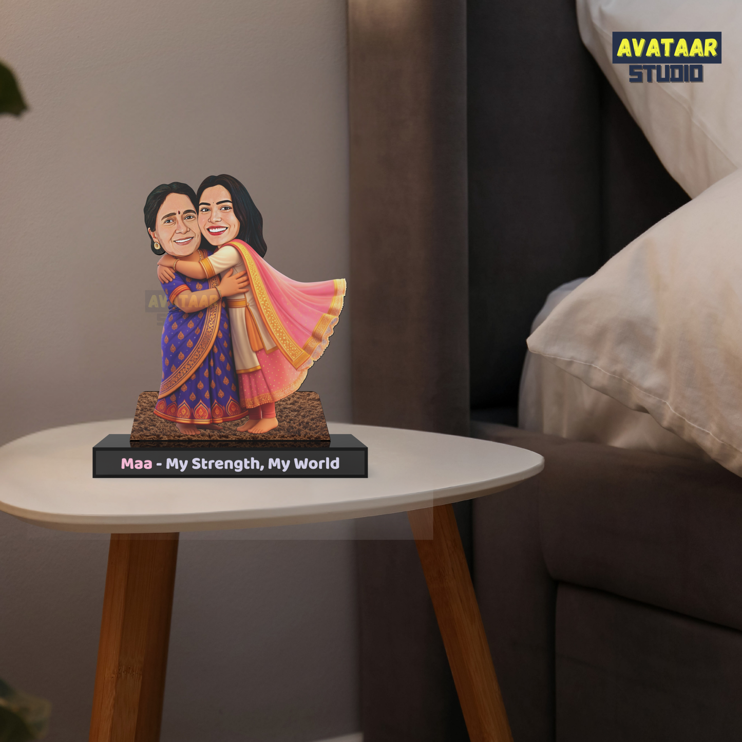 Maa – My Strength My World Avataar Stand – Personalized Mother Daughter Gift