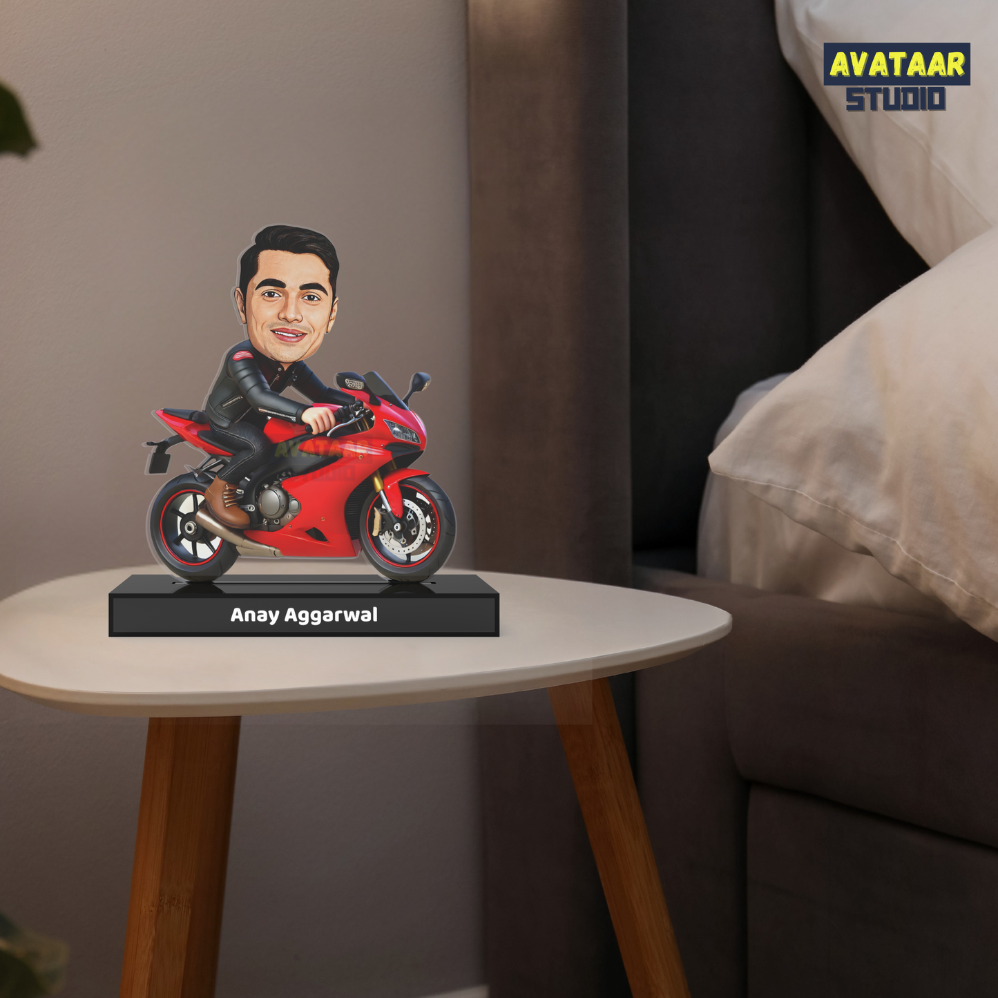 Ride The Vibe — Personalized Biker Motorcycle Rider Avataar Stand