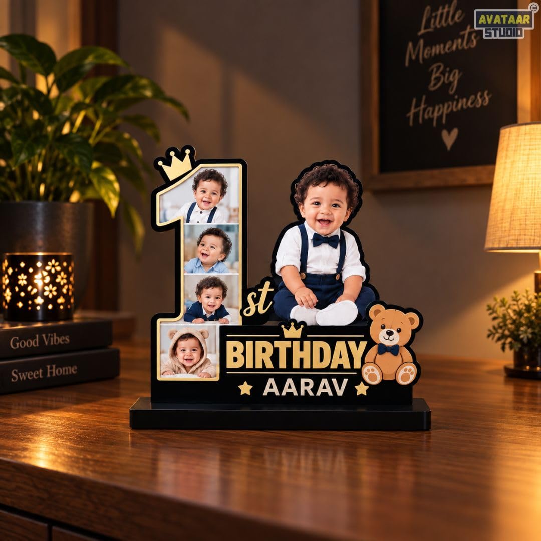 Personalized Photo Frame with Custom Name | Customized Table Top Photo Frame | Modern Decorative Picture Frame Gift for Couple, Anniversary, Wedding, Birthday, Valentine's Day (DESIGN 11, 8 INCHES)