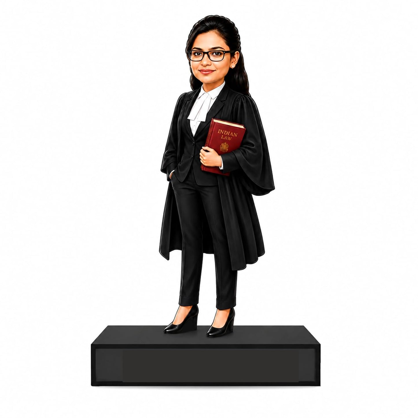 Personalized Lady Lawyer Avataar Stand with Name, Custom Photo Caricature Standee, Advocate-Themed Desk Decor, Personalized Gift for Lawyers, Advocates, Law Students & Legal Professionals (LAWYER, 7 INCHES)