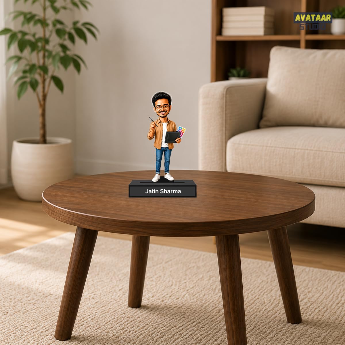 Personalized Design Master Avataar Stand with Name, Custom Photo Caricature Standee, Graphic Designer-Themed Desk Decor, Personalized Gift for Designers, Artists & Creative Professionals (GRAPHIC DESIGNER, 7 INCHES)