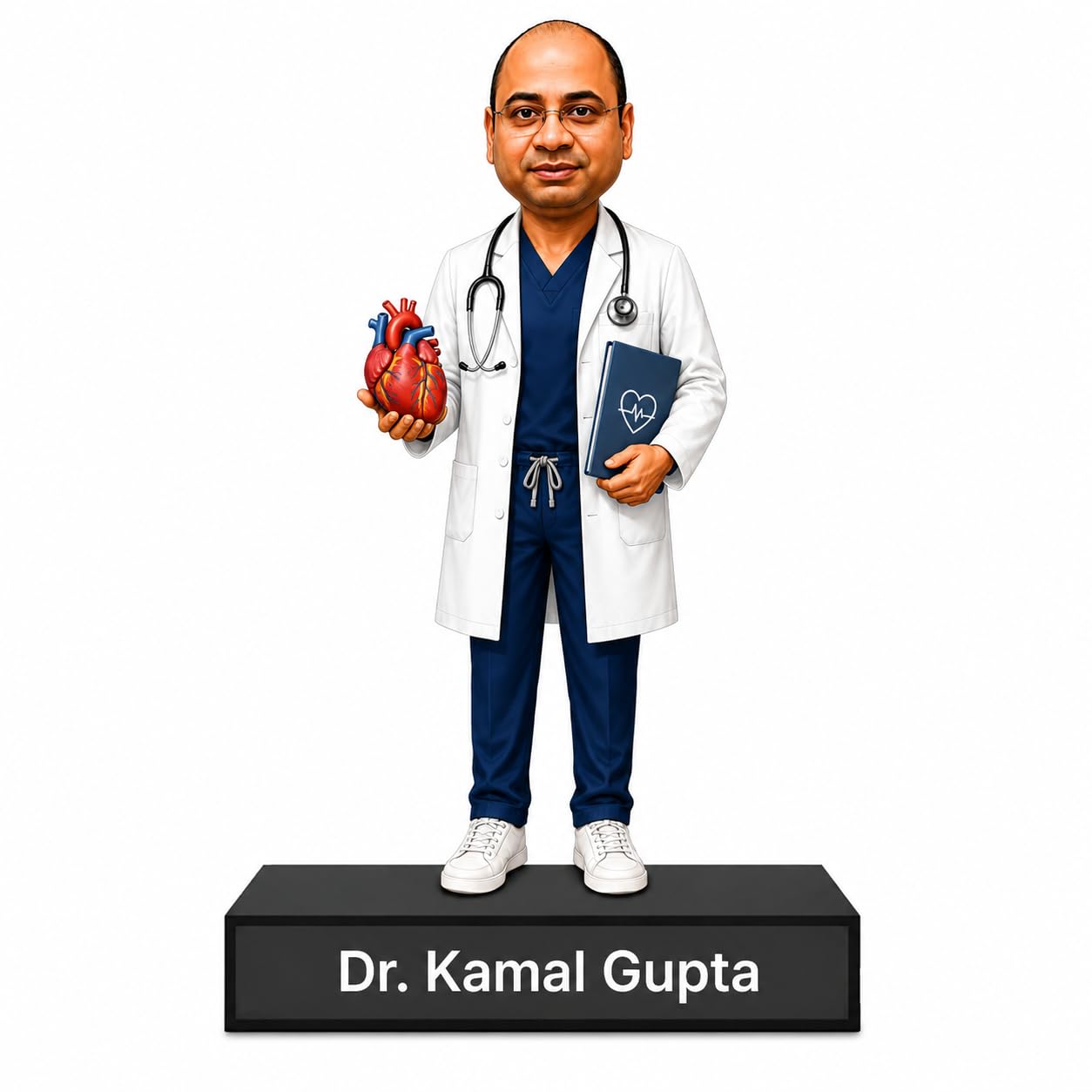 Personalized Heart Healer Avataar Stand with Name, Custom Photo Caricature Standee, Cardiologist-Themed Desk Decor, Personalized Gift for Cardiologists, Heart Specialists & Healthcare Professionals (HEART SURGEON, 7 INCHES)