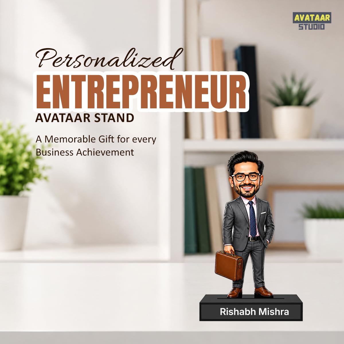 Personalized Corporate Star Avataar Stand with Name, Custom Photo Caricature Standee, Business Professional Desk Decor, Personalized Gift for Managers, Executives, Entrepreneurs & Corporate Professionals (BUSINESS MAN, 7 INCHES)