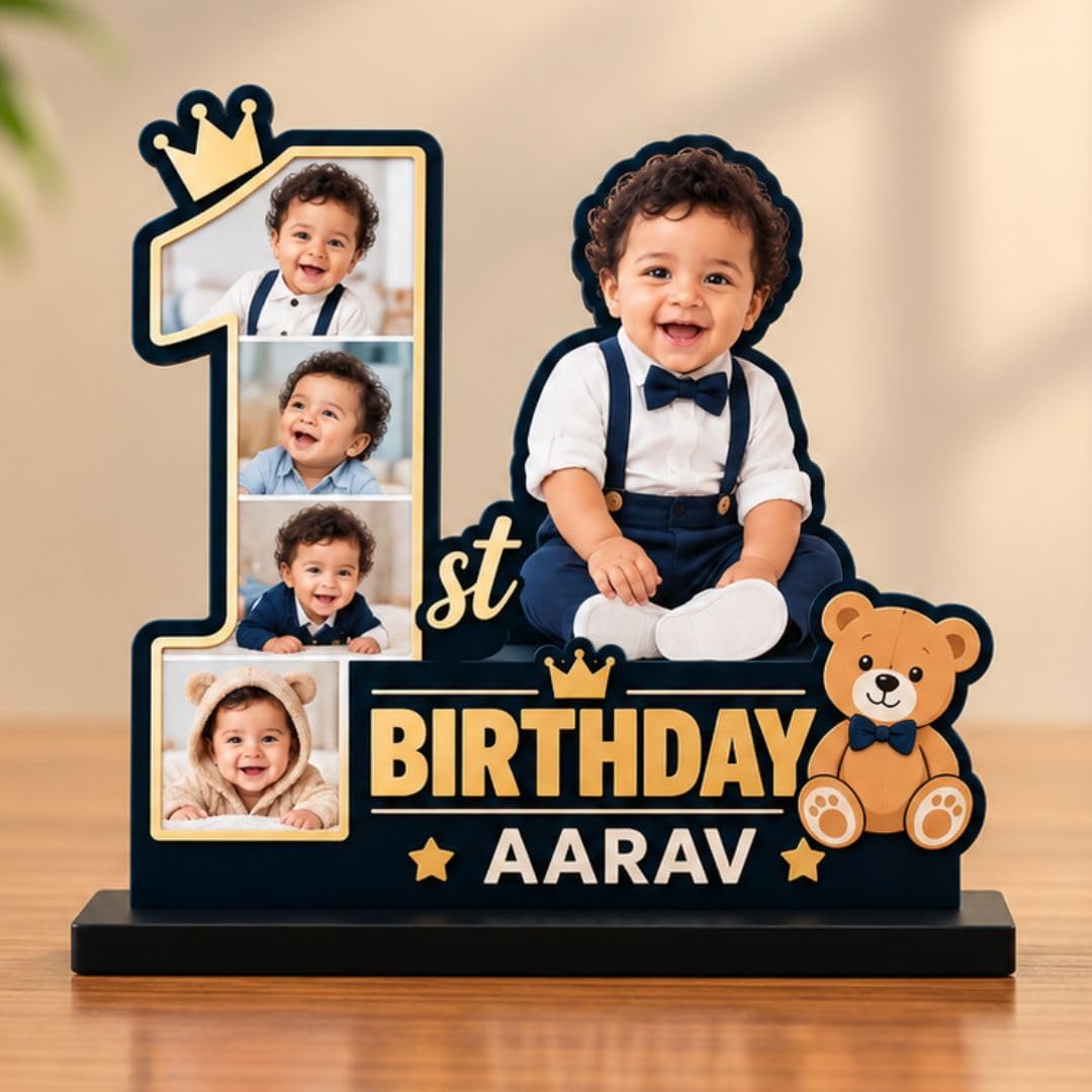 Personalized Photo Frame with Custom Name | Customized Table Top Photo Frame | Modern Decorative Picture Frame Gift for Couple, Anniversary, Wedding, Birthday, Valentine's Day (DESIGN 11, 8 INCHES)