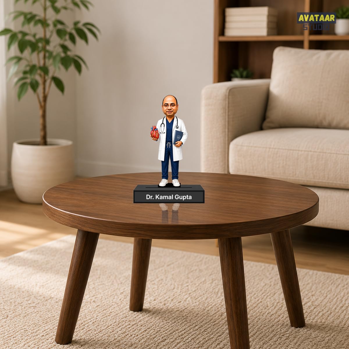 Personalized Heart Healer Avataar Stand with Name, Custom Photo Caricature Standee, Cardiologist-Themed Desk Decor, Personalized Gift for Cardiologists, Heart Specialists & Healthcare Professionals (HEART SURGEON, 7 INCHES)