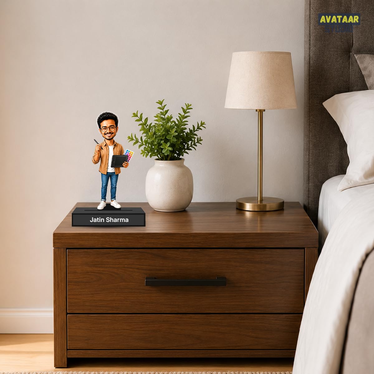 Personalized Design Master Avataar Stand with Name, Custom Photo Caricature Standee, Graphic Designer-Themed Desk Decor, Personalized Gift for Designers, Artists & Creative Professionals (GRAPHIC DESIGNER, 7 INCHES)