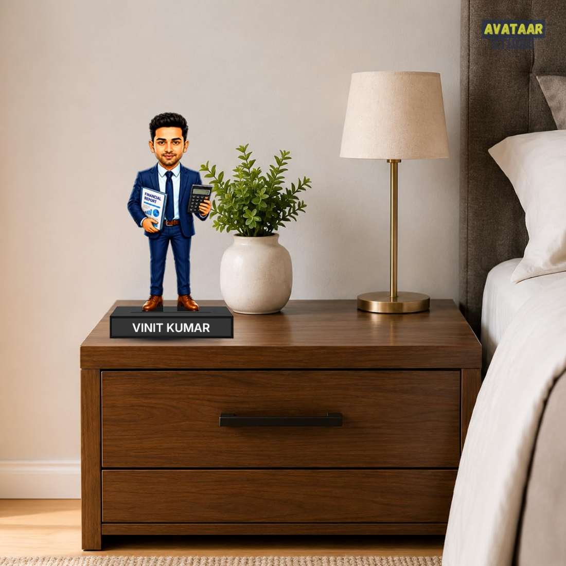Personalized Finance Pro Avataar Stand with Name, Custom Photo Caricature Standee, Finance & Accounting-Themed Desk Decor, Personalized Gift for Accountants, CAs, Auditors & Finance Professionals (CHARTED ACCOUNTANT (CA), 7 INCHES)