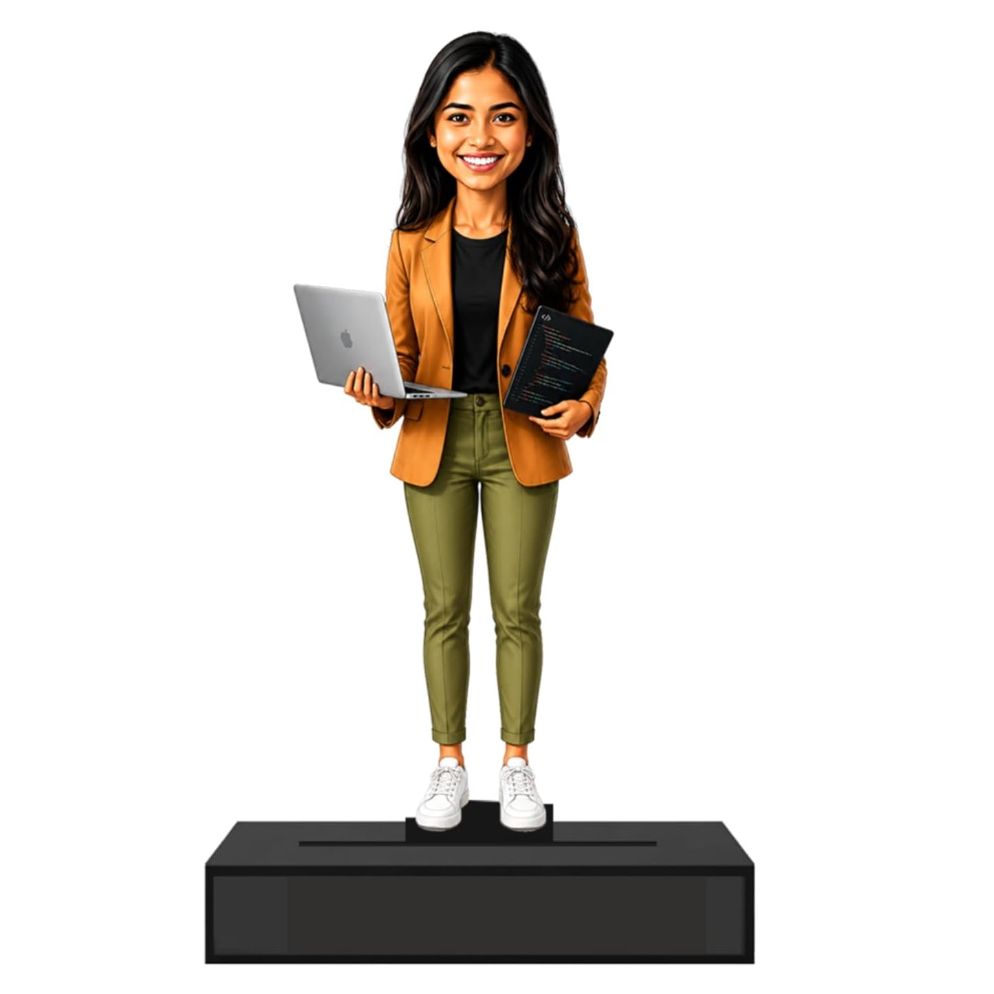 Personalized Code Queen Avataar Stand with Name, Custom Photo Caricature Standee, Software Developer Desk Decor, Personalized Gift for Programmers, Engineers, Coders & IT Professionals (SOFTWARE ENGINEER, 7 INCHES)