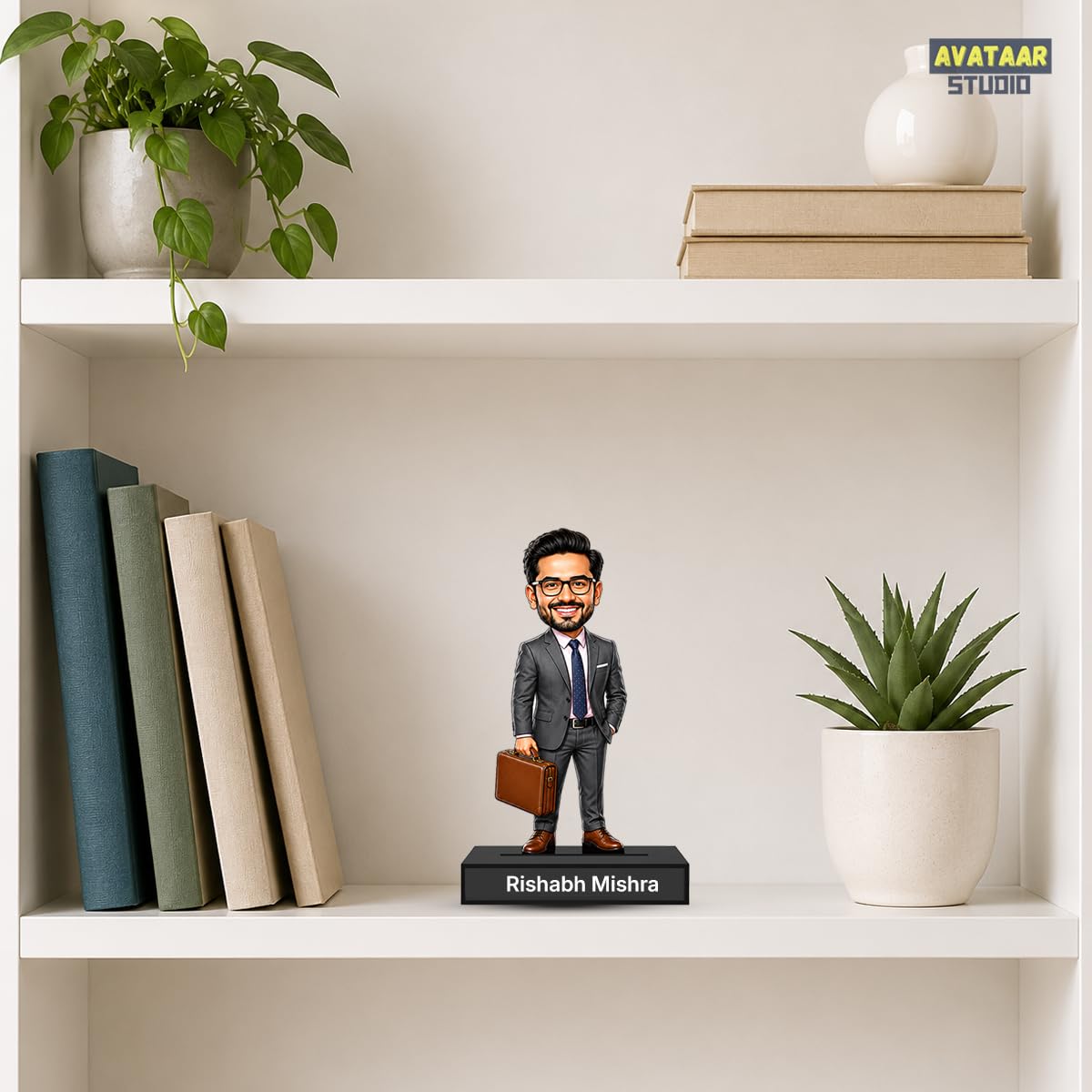 Personalized Corporate Star Avataar Stand with Name, Custom Photo Caricature Standee, Business Professional Desk Decor, Personalized Gift for Managers, Executives, Entrepreneurs & Corporate Professionals (BUSINESS MAN, 7 INCHES)