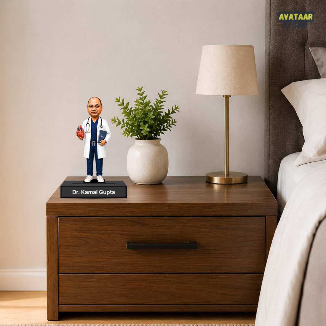 Personalized Heart Healer Avataar Stand with Name, Custom Photo Caricature Standee, Cardiologist-Themed Desk Decor, Personalized Gift for Cardiologists, Heart Specialists & Healthcare Professionals (HEART SURGEON, 7 INCHES)