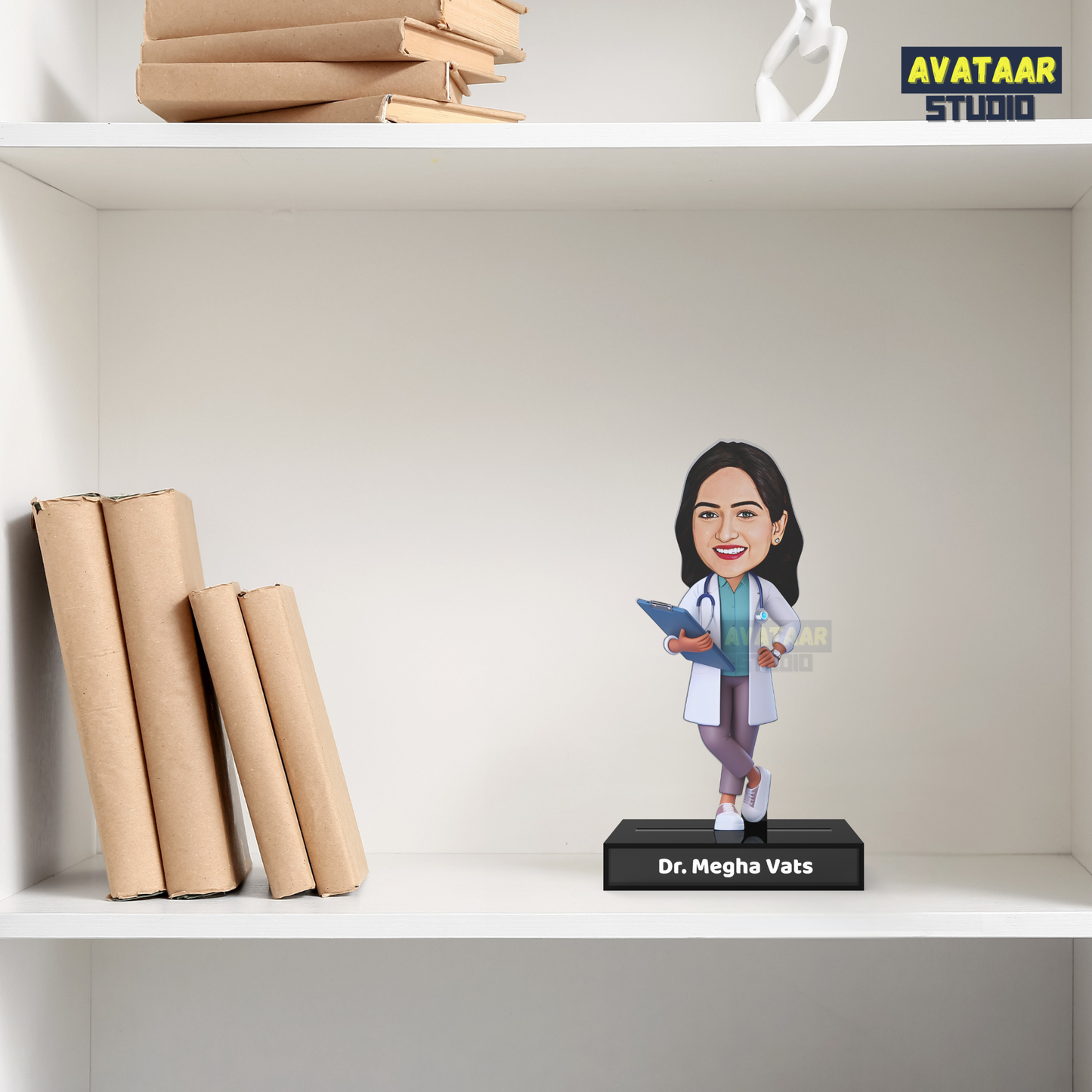 Doctor Avataar Acrylic Stande – Personalized Medical Professional Desk Name Stand