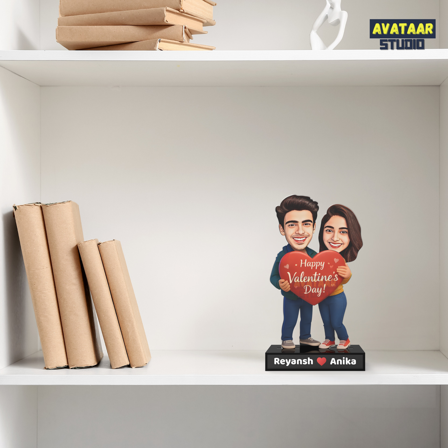 Custom Couple Avataar Stand – Romantic Valentine Acrylic Gift