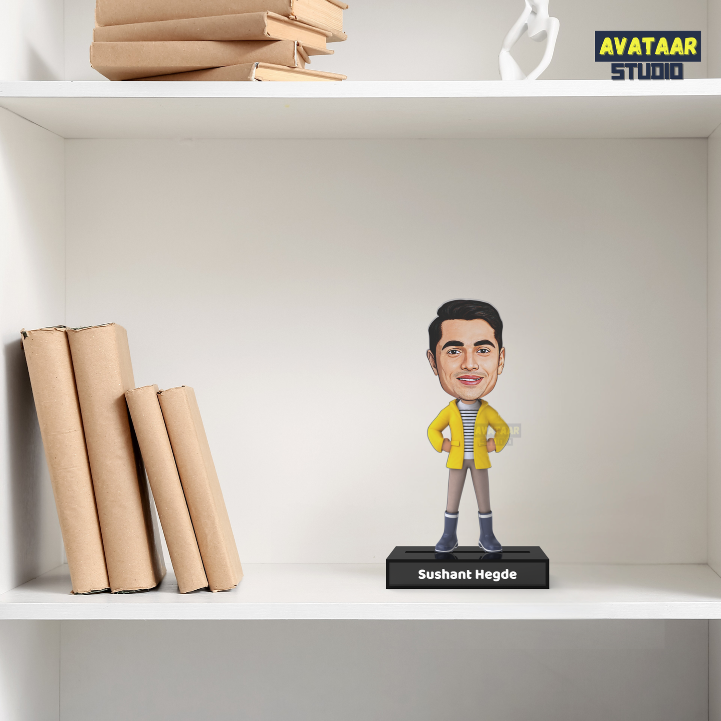 Personalized  Boy Avataar Stand – Custom Acrylic Avataar with Name