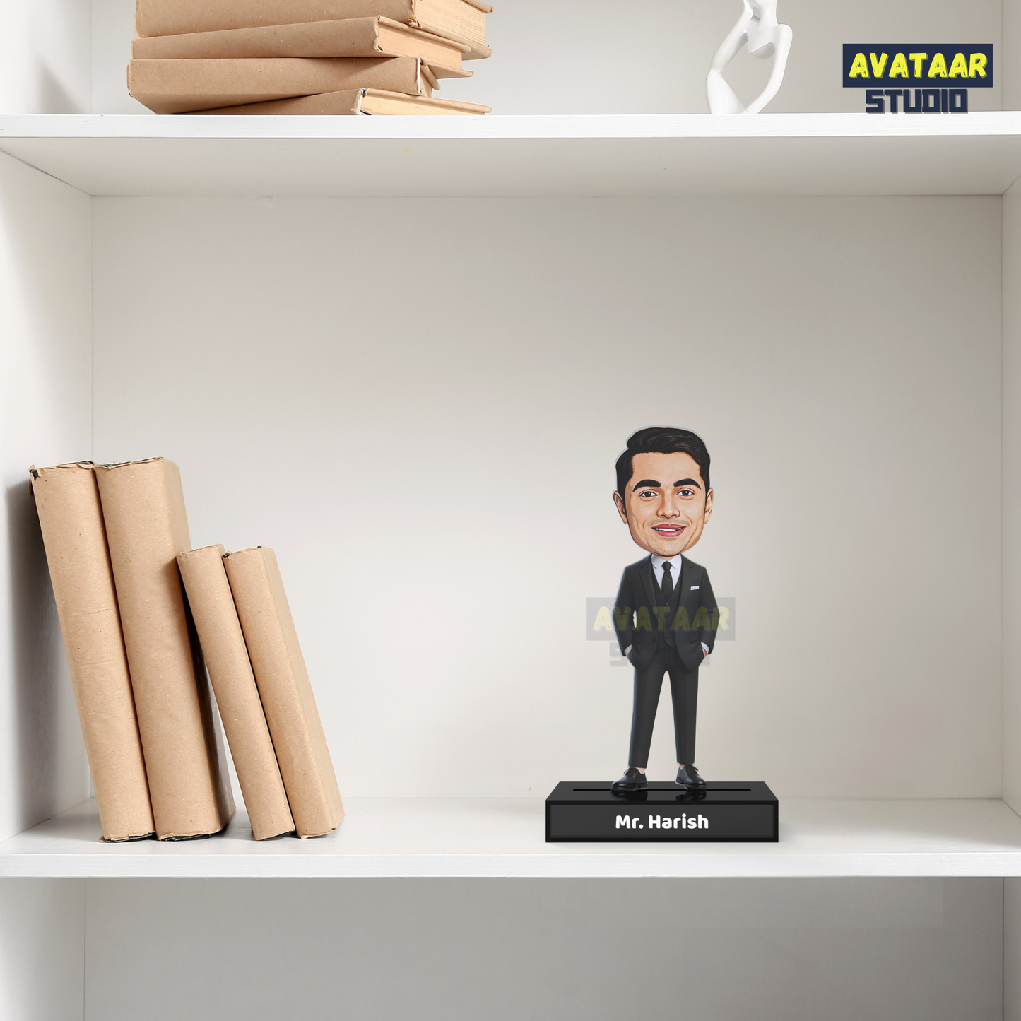 Professional Man Avatar Stand – Personalized Acrylic Gift with Name