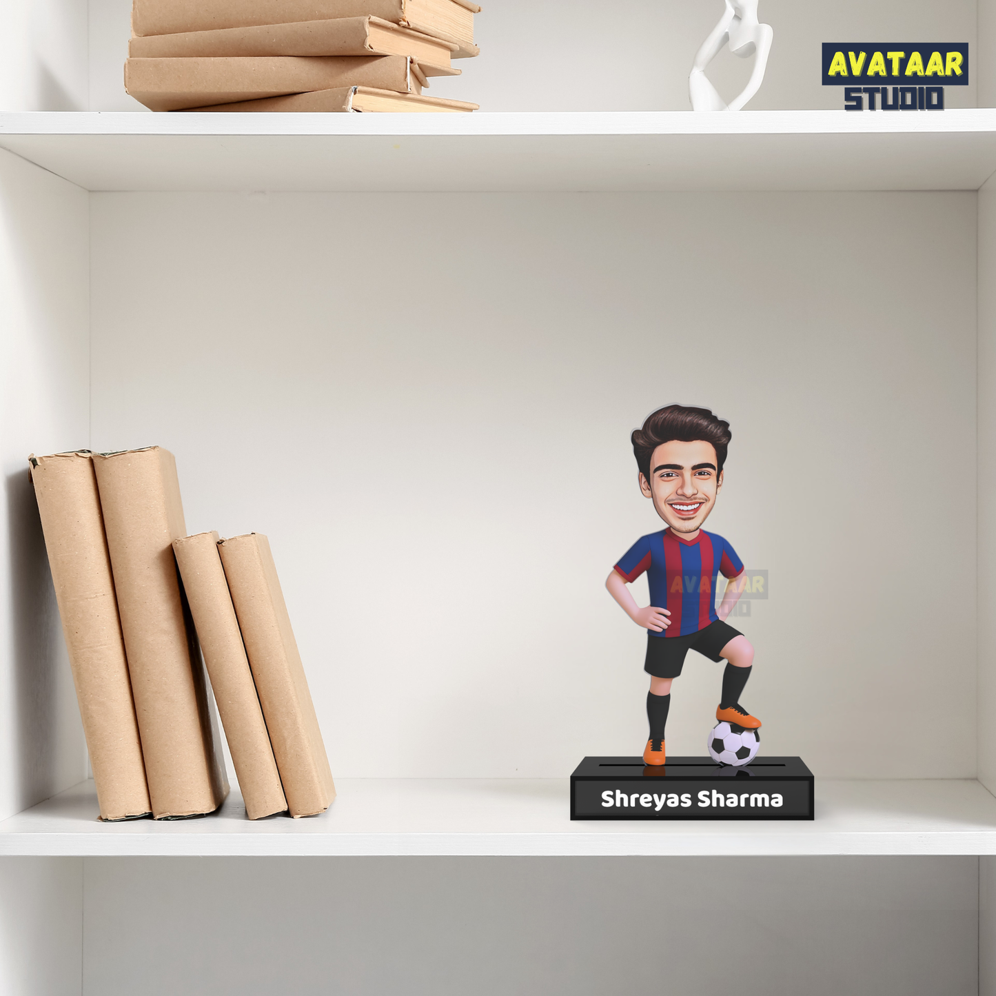 Personalized Footballer Caricature Avataar Stand – Personalized Premium Acrylic Gift with Name