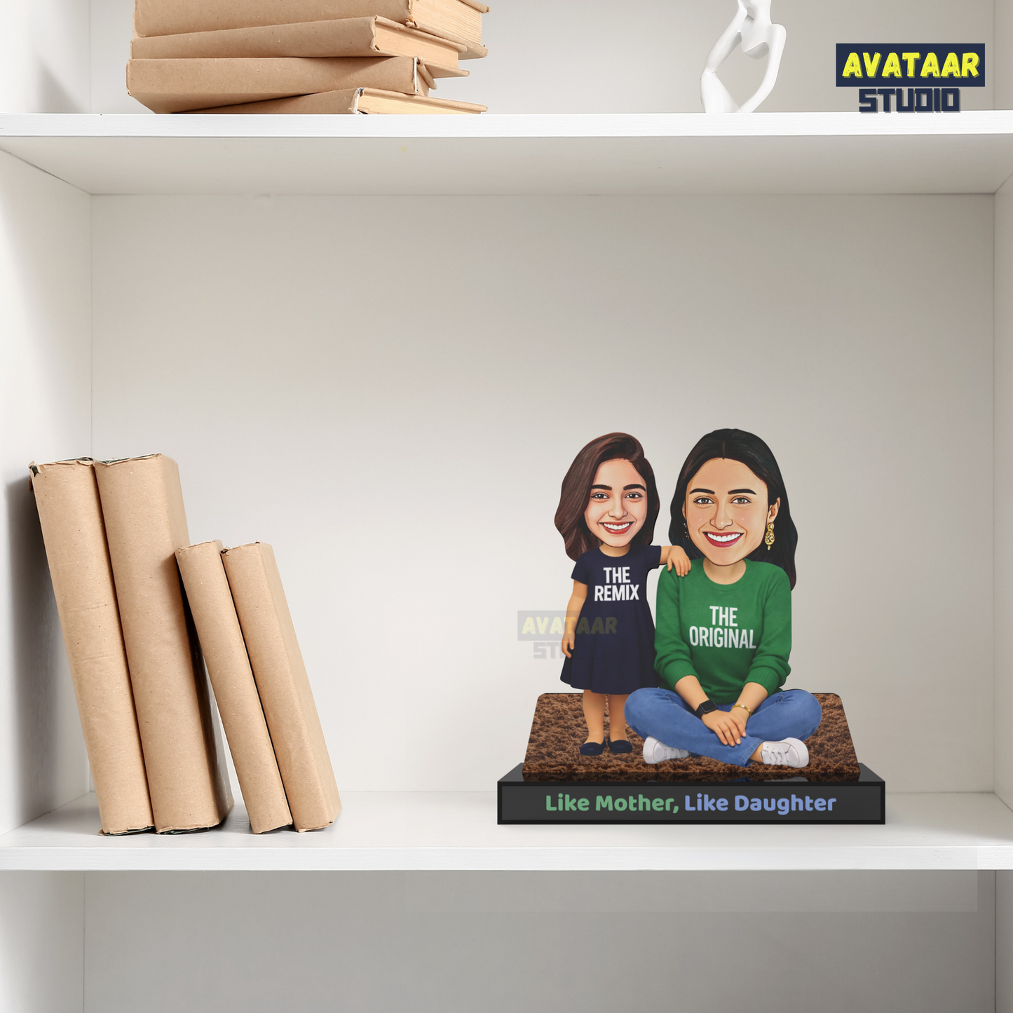 Personalized Mother Daughter Acrylic Stand – Custom Avataar Gift for Mom