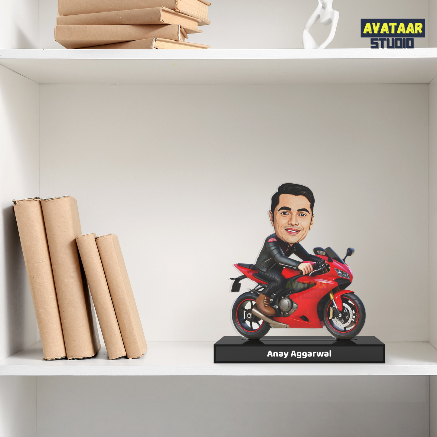 Ride The Vibe — Personalized Biker Motorcycle Rider Avataar Stand