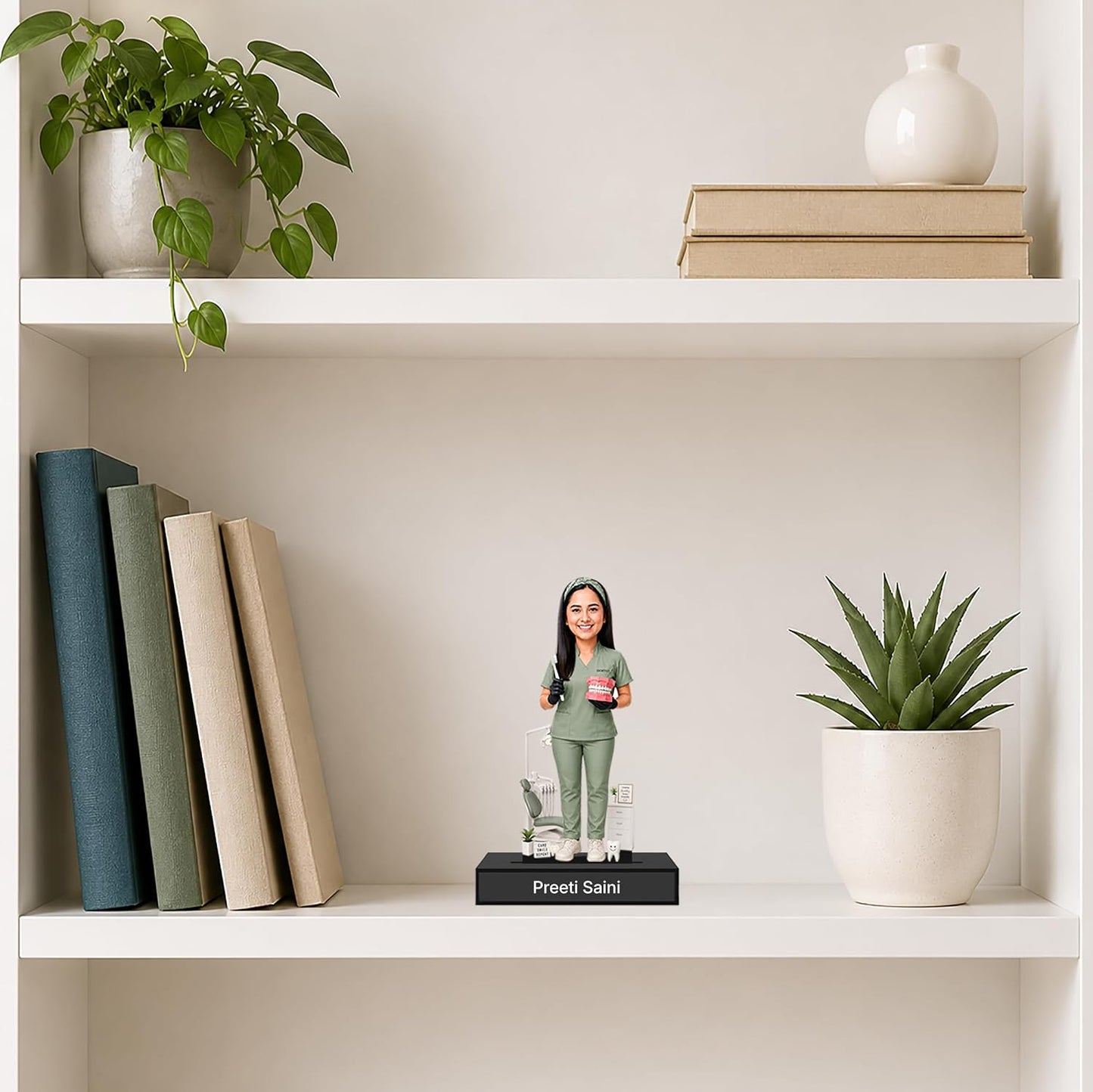 Personalized Smile Maker Avataar Stand with Name, Custom Photo Caricature Standee, Dentist-Themed Desk Decor, Personalized Gift for Dentists, Dental Students & Dental Clinic Professionals (DENTIST, 7 INCHES)