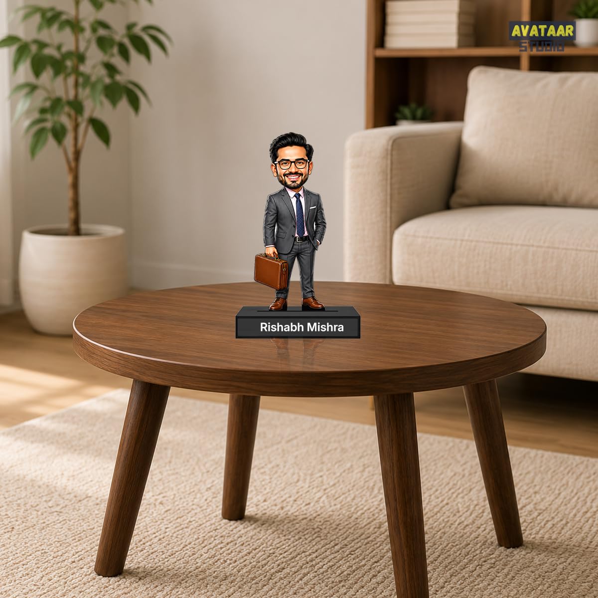 Personalized Corporate Star Avataar Stand with Name, Custom Photo Caricature Standee, Business Professional Desk Decor, Personalized Gift for Managers, Executives, Entrepreneurs & Corporate Professionals (BUSINESS MAN, 7 INCHES)