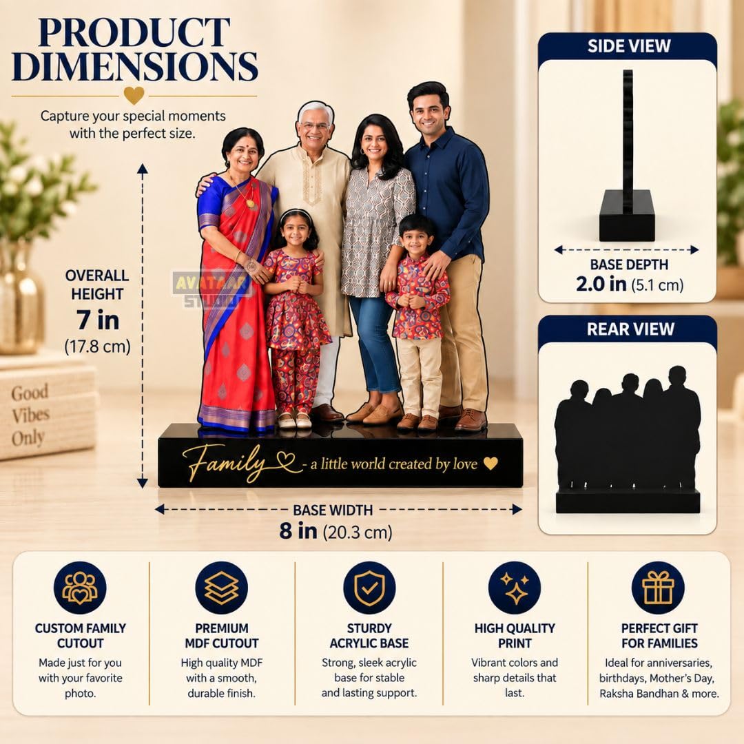 SnapStand Personalised 3D Avatar Standee Photo Frame, MDF & Acrylic, Custom Mini Figure for Couple, Anniversary, Birthday, Wedding Gifts