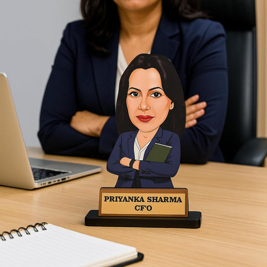 Avataar Studio Personalized Gift for Friends, Sister, Brother, BFF, Girlfriend, Boyfriend Character Caricature Photo Frame Unique Design Customized Gift for Friends & Family (Corporate lady)