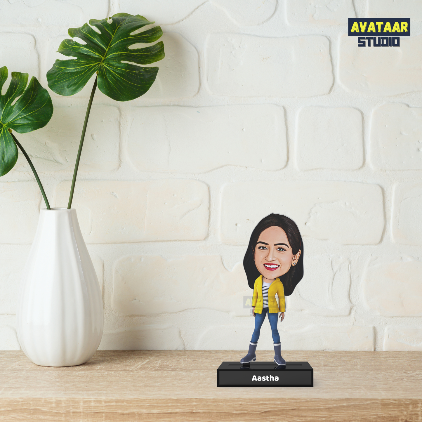 Personalized Girl  Avataar Stand – Custom Acrylic Avataar with Name