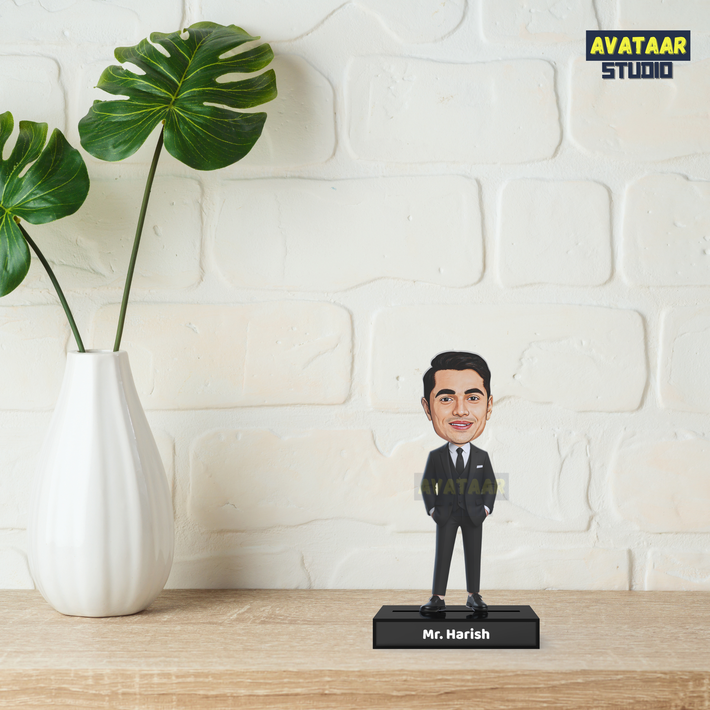Professional Man Avatar Stand – Personalized Acrylic Gift with Name