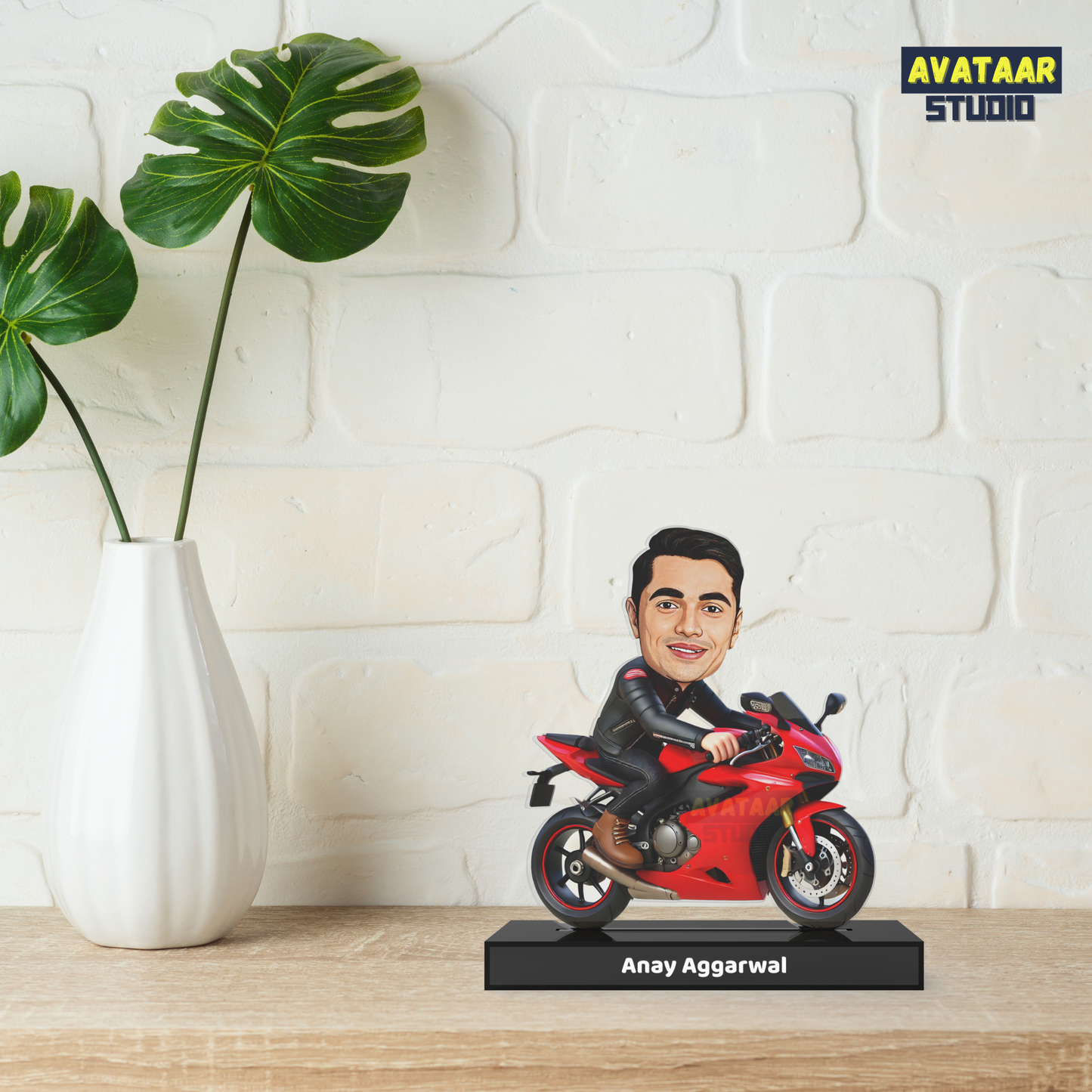 Ride The Vibe — Personalized Biker Motorcycle Rider Avataar Stand