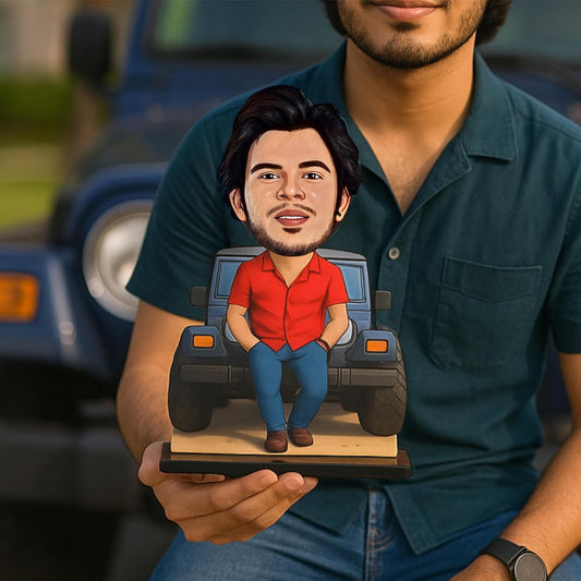 Avataar Studio Personalized Gift for Friends, Sister, Brother, BFF, Girlfriend, Boyfriend Character Caricature Photo Frame Unique Design Customized Gift for Friends & Family (Thar-Boy)