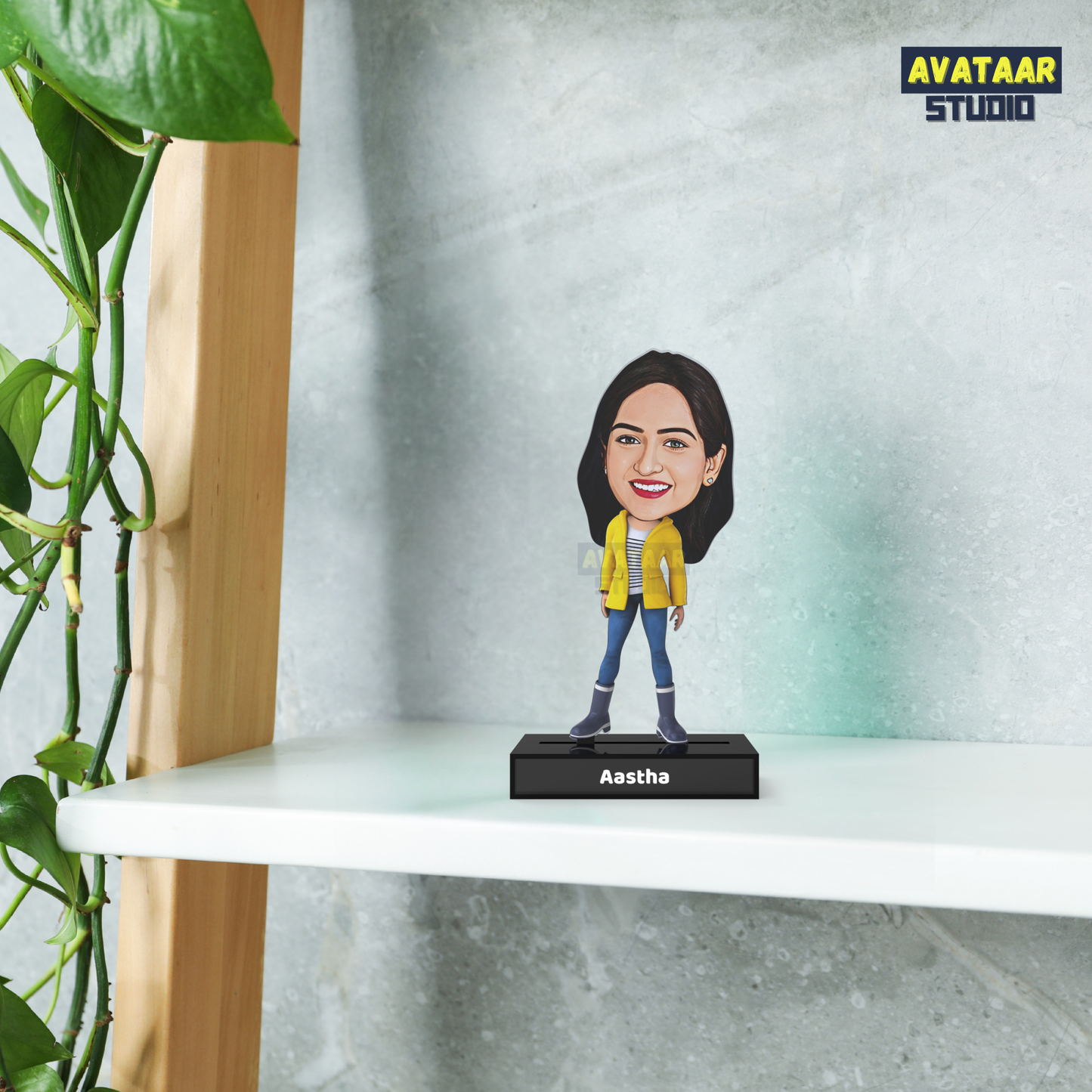 Personalized Girl  Avataar Stand – Custom Acrylic Avataar with Name