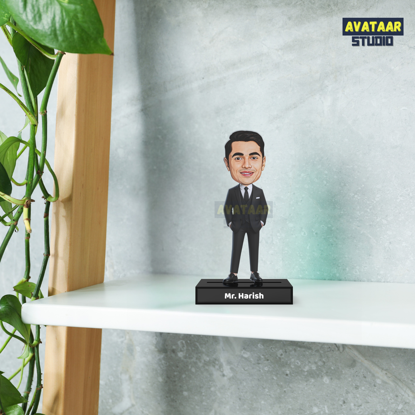 Professional Man Avatar Stand – Personalized Acrylic Gift with Name