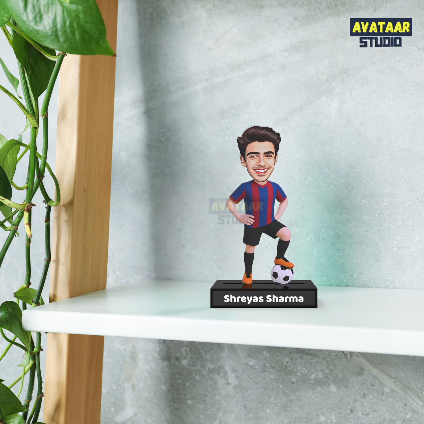 Personalized Footballer Caricature Avataar Stand – Personalized Premium Acrylic Gift with Name