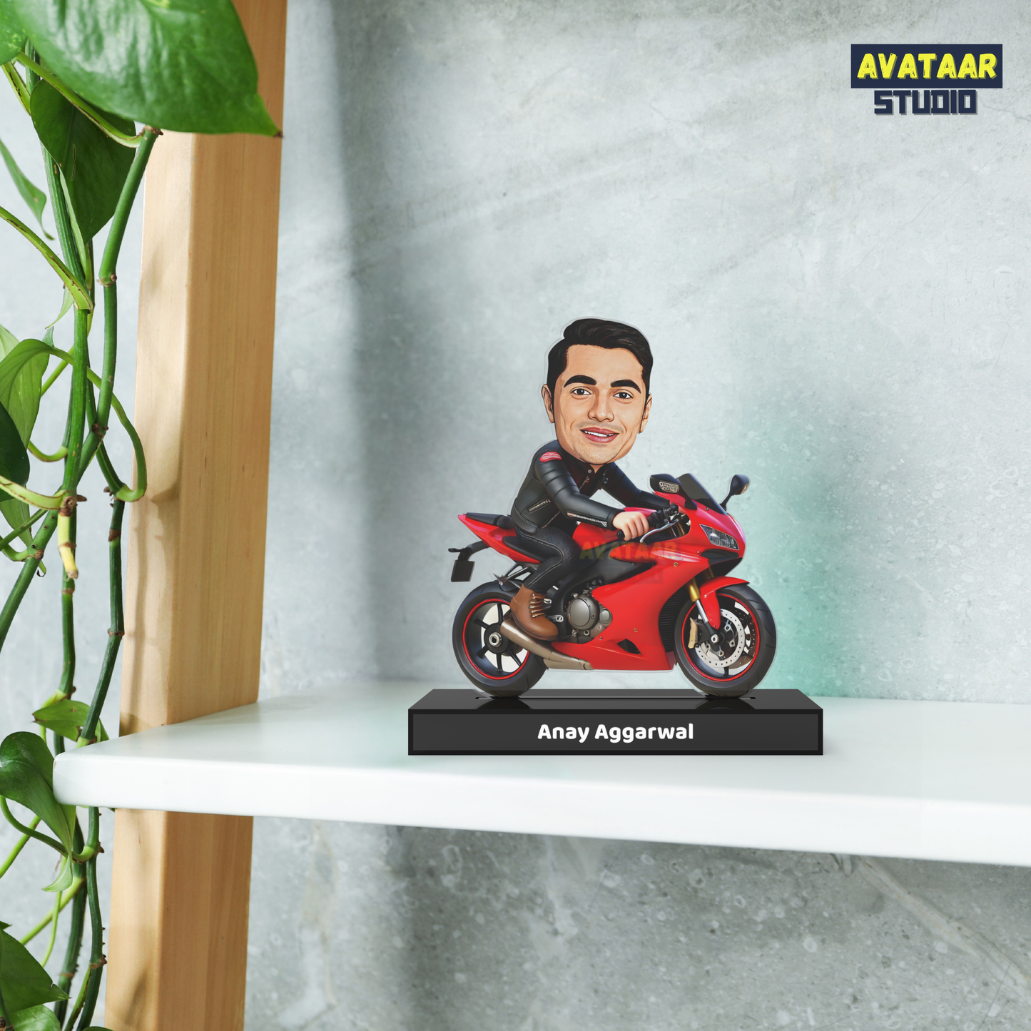Ride The Vibe — Personalized Biker Motorcycle Rider Avataar Stand
