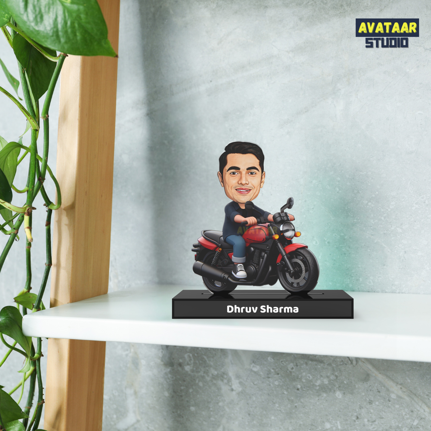 Custom Motorcycle Rider Avatar Standee with Name - Personalized Biker Acrylic Stand