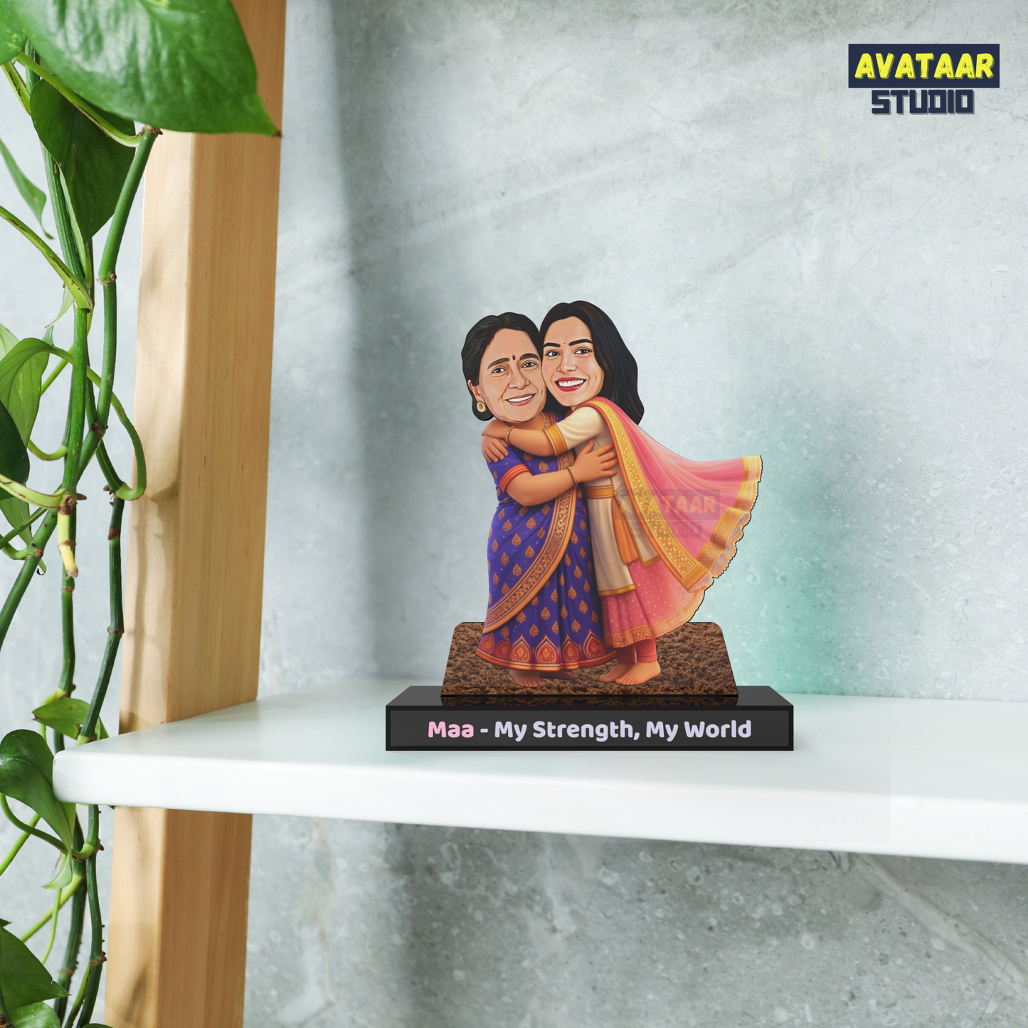 Maa – My Strength My World Avataar Stand – Personalized Mother Daughter Gift