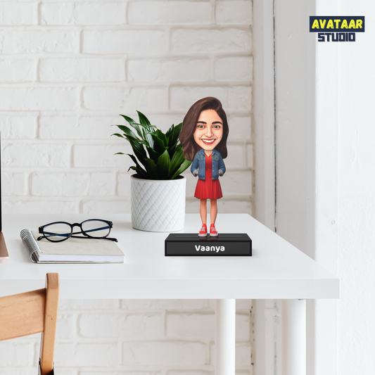 Personalized Female Avatar Stand – Custom Acrylic Gift for Her with Name
