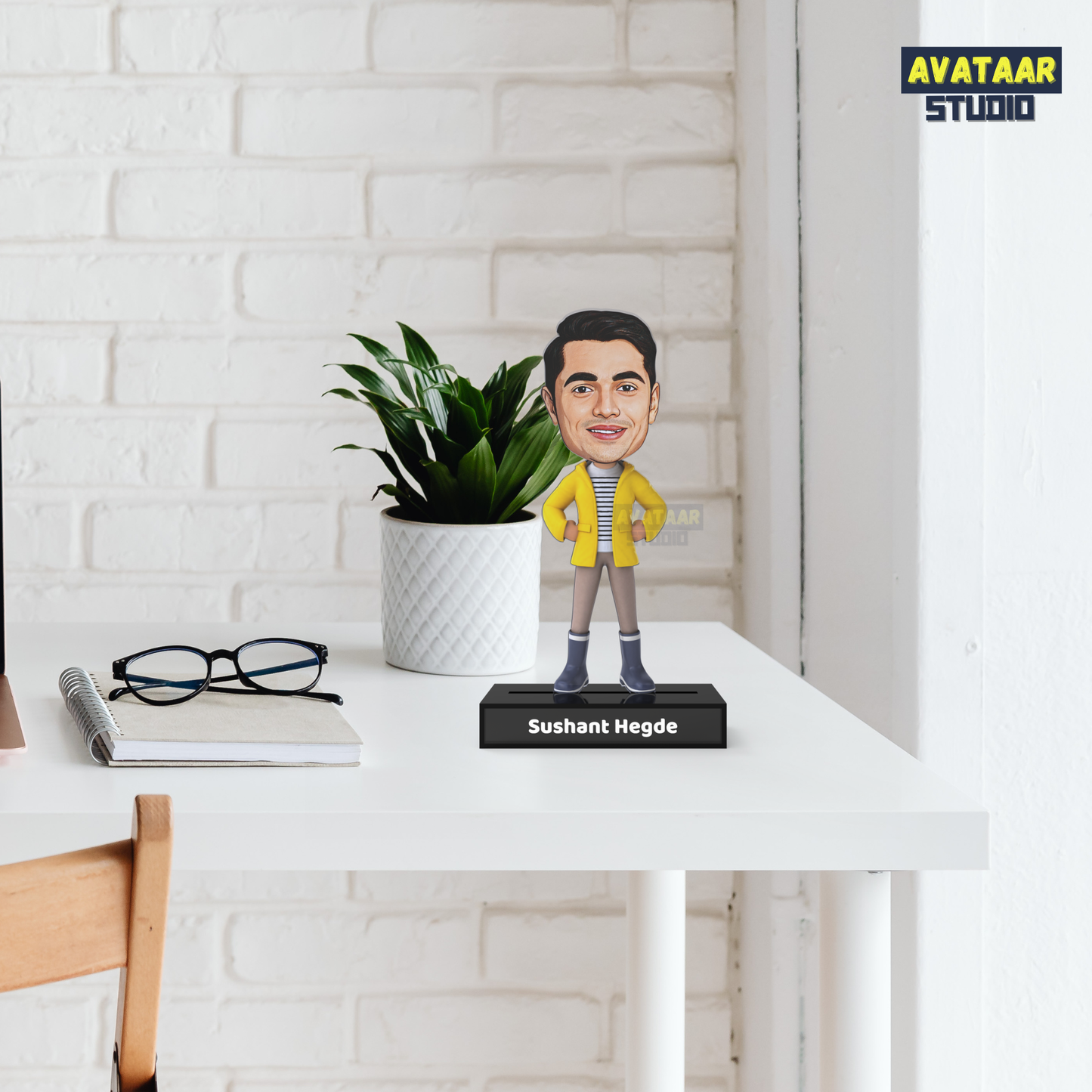 Personalized  Boy Avataar Stand – Custom Acrylic Avataar with Name