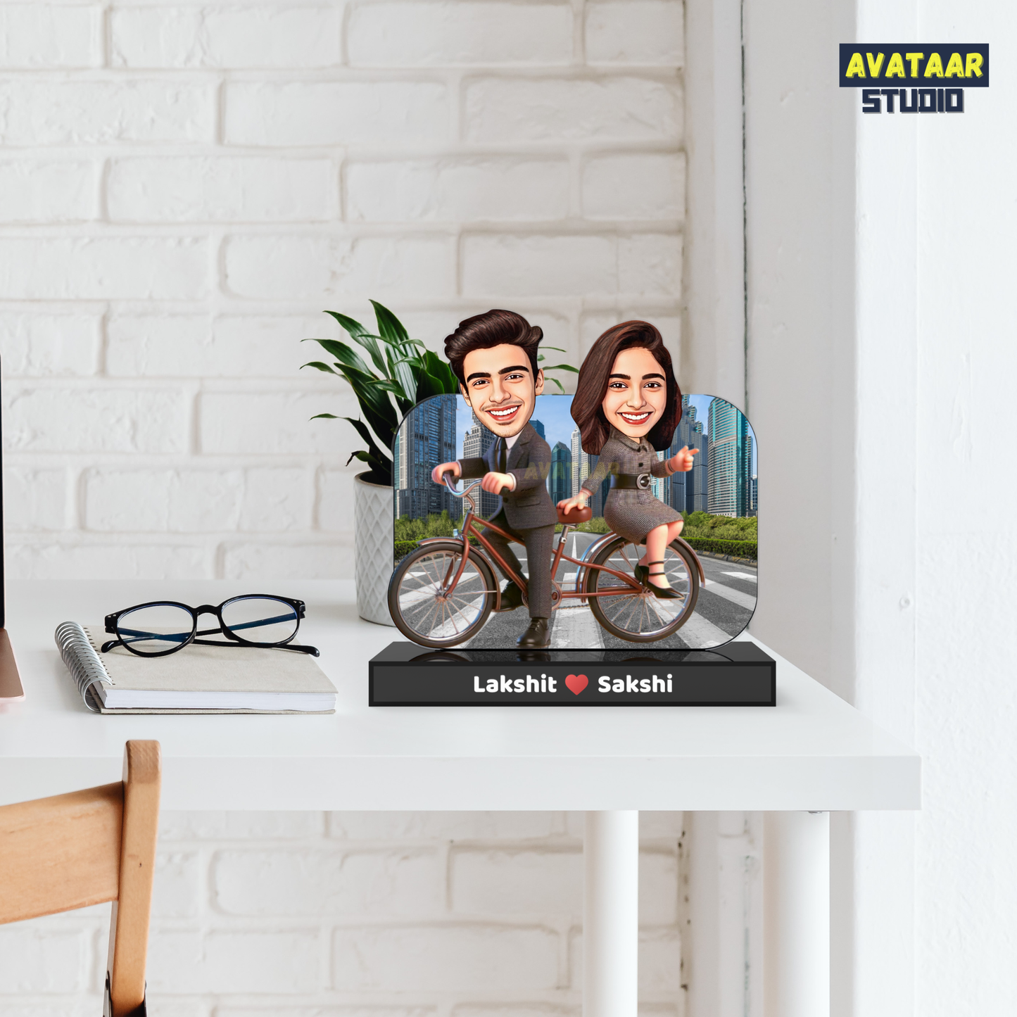 Personalized Bro Sis Avataar Stand – Custom Acrylic Gift for Siblings